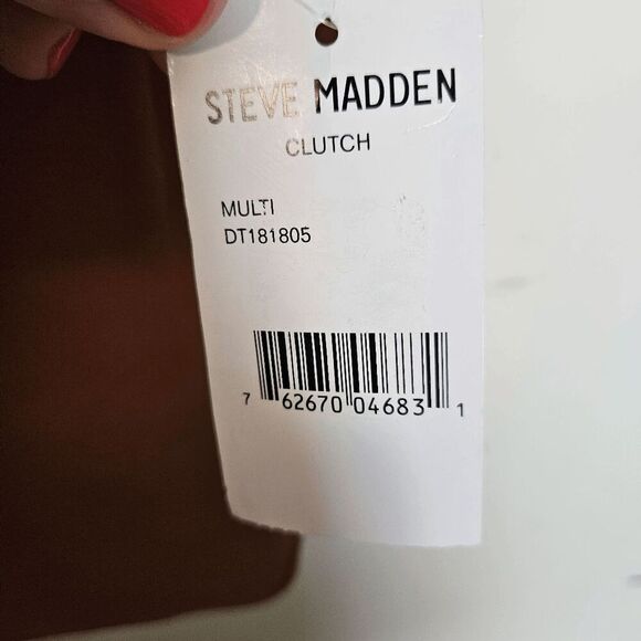 Steve Madden Clutch Bag Colorblock NWT Women's Multicolor One Size - Picture 4 of 5